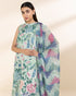 Unstitched Women's Green Lawn 3 Piece Suit